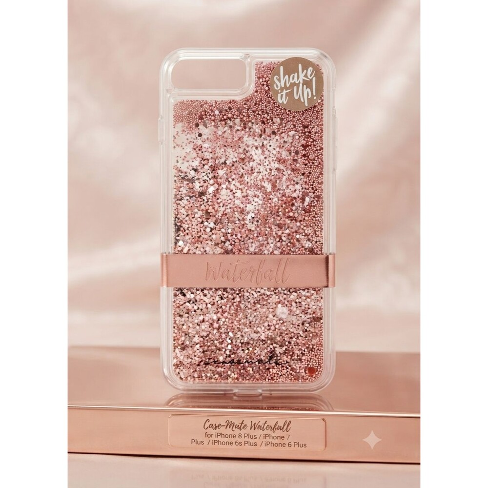 NIB Case‑Mate Waterfall iPhone 8 Plus 7 Plus 6s Plus Glitter Pink Liquid Case